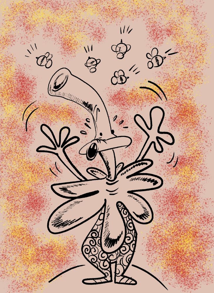 Sentient flower is attacked by bees! 