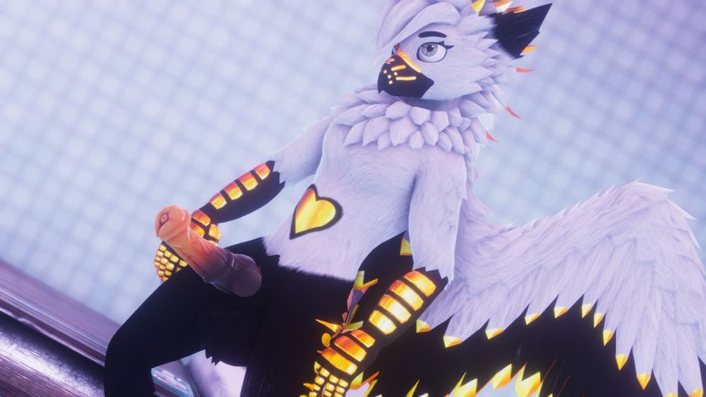 Jalec in Gryphon form with their massive Felkin like cock~