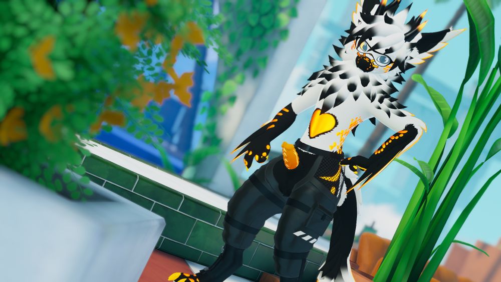 Jalec walking through the garden while someone is peeping on them~