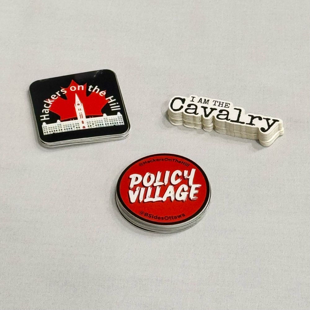 Stickers for BSides Ottawa's first Policy Village