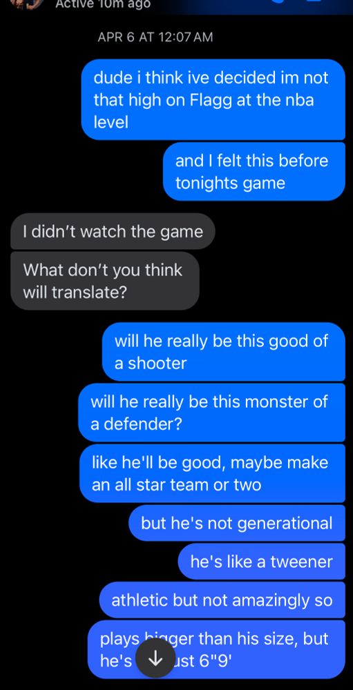 text messages about Cooper Flagg