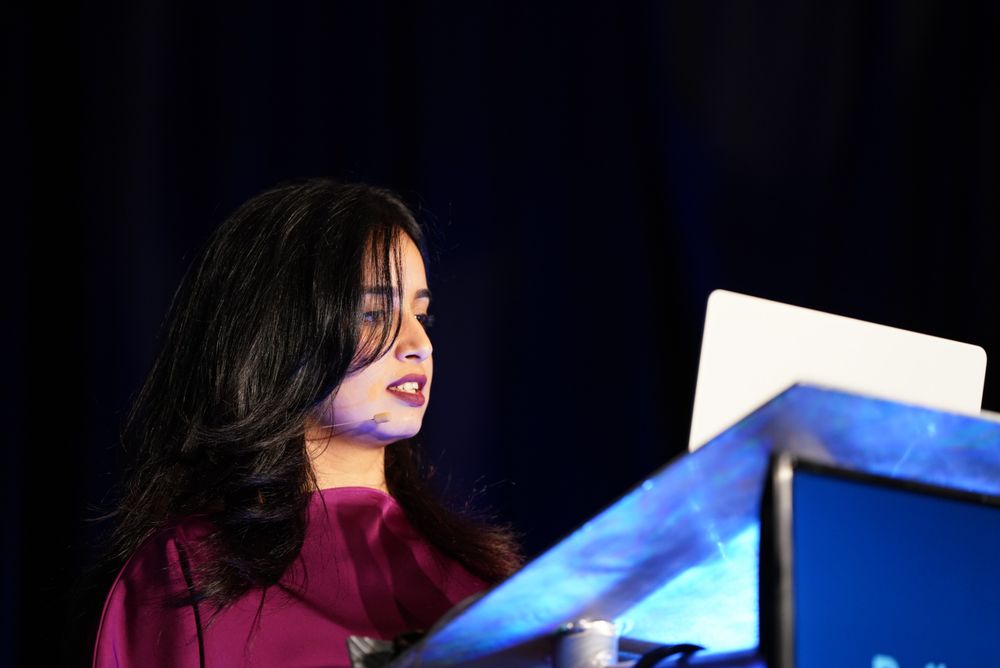 Woman giving a conference talk
