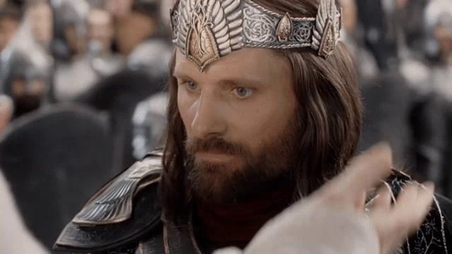 a man with a beard is wearing a crown and armor