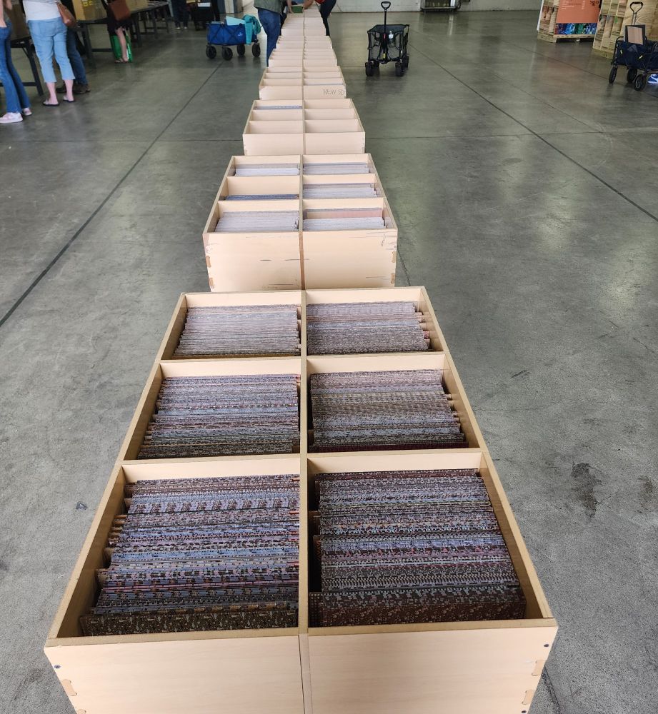 Bins of laser materials