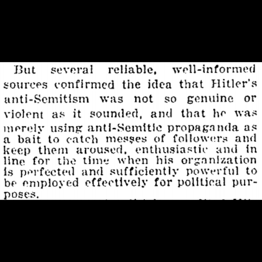 The New York Times' first article about Hitler's rise is absolutely stunning