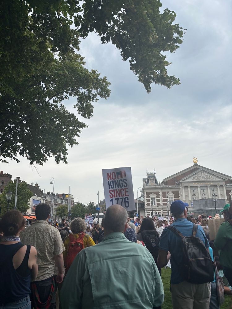 No Kings demonstration in Amsterdam outside the US Consulate 