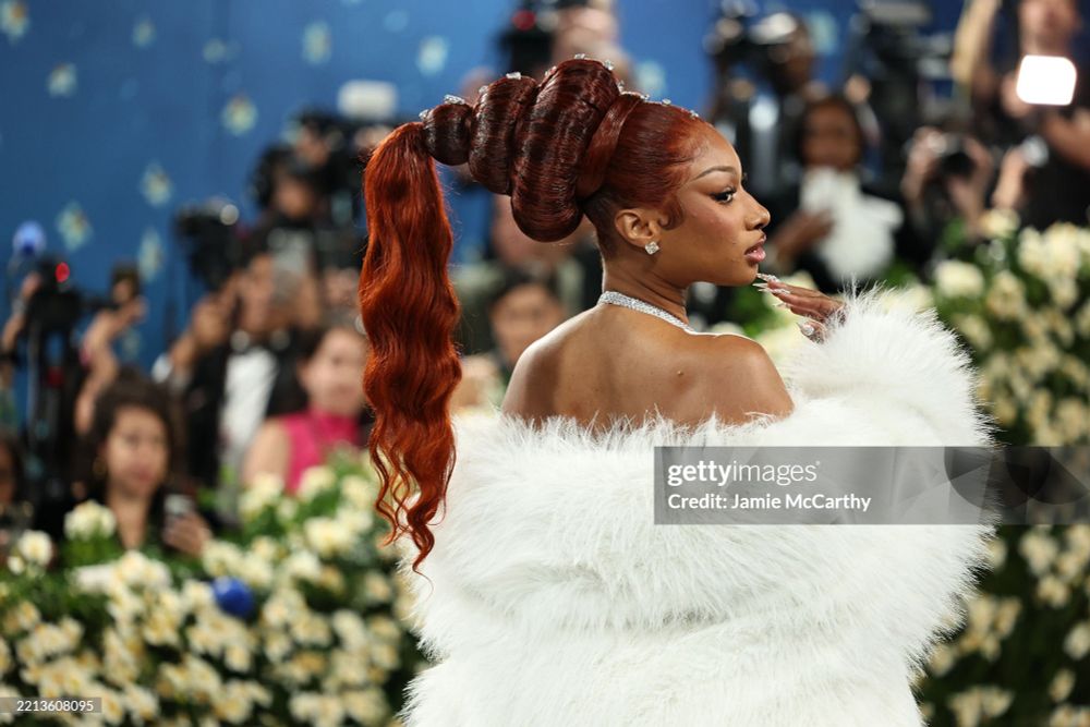 NEW YORK, NEW YORK - MAY 05: Megan Thee Stallion attends the 2025 Met Gala Celebrating "Superfine: Tailoring Black Style" at Metropolitan Museum of Art on May 05, 2025 in New York City. (Photo by Dia Dipasupil/Getty Images)
