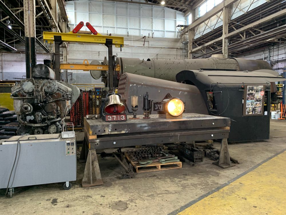 Another shot of train parts inside the locomotive shop