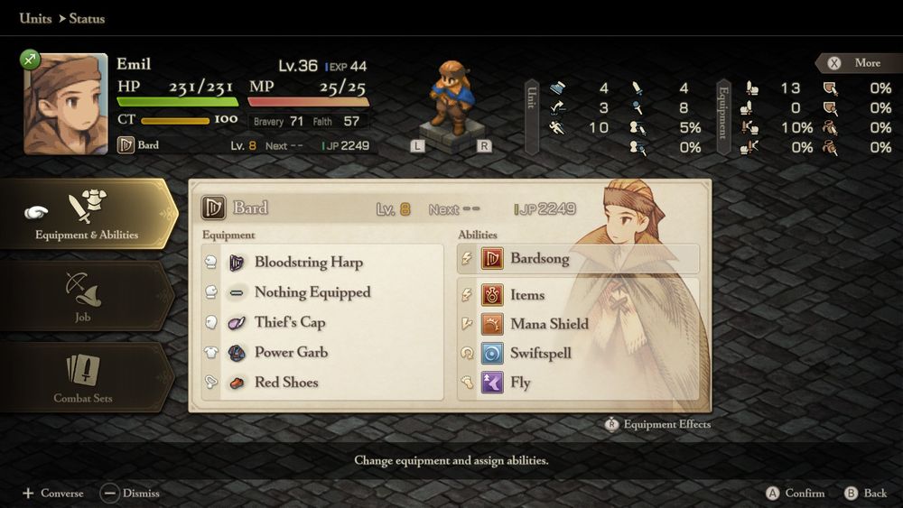 My Bard’s unit screen for my FJF run