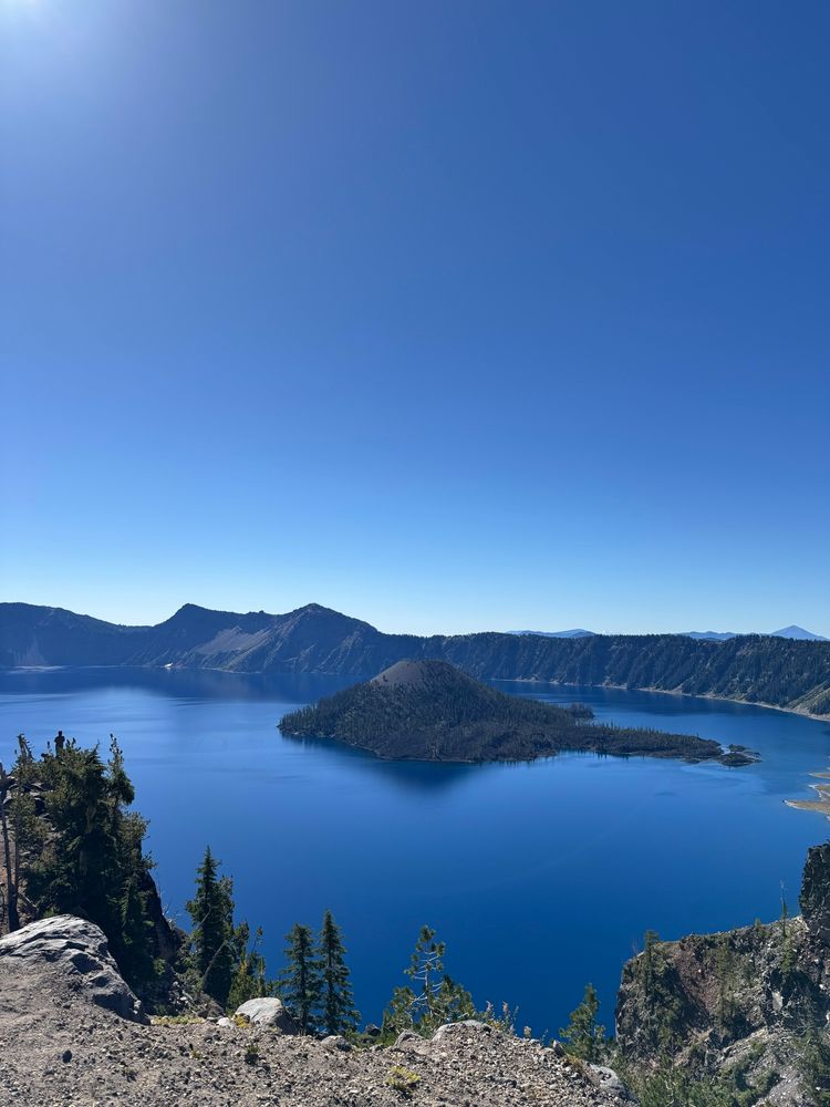 Crater Lake Nation Park, Wizard Island also pictured. 