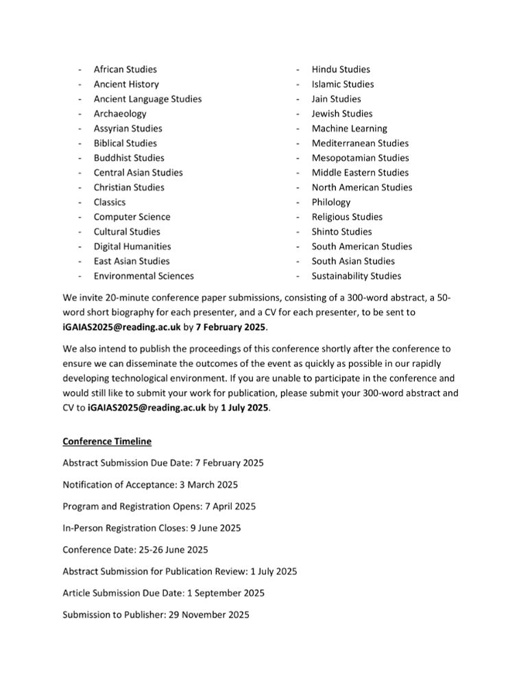 Text of the Call for Papers Available at: https://edwardasross.wordpress.com/2024/12/02/cfp-generative-artificial-intelligence-and-teaching-the-ancient-world/