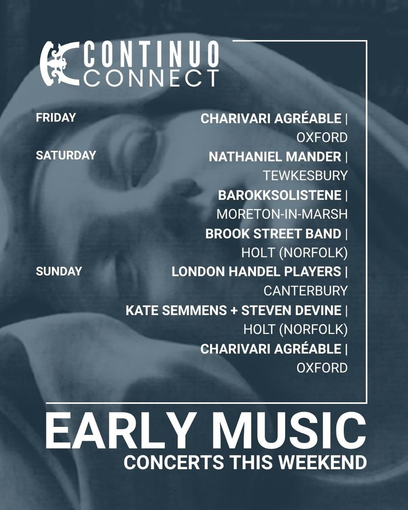 poster with seven upcoming concerts this weekend