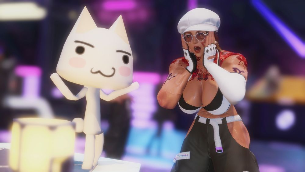 Tsume aghast and awestruck at meeting Legendary PlayStation Mascot Toro Inoue (@nussi.bsky.social) in Solution 9.