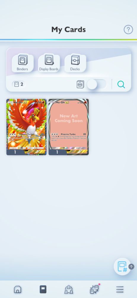 My two pulls of two star Ho-Oh ex and immersive card of Ho-Oh ex from Pokemon TCG Pocket.