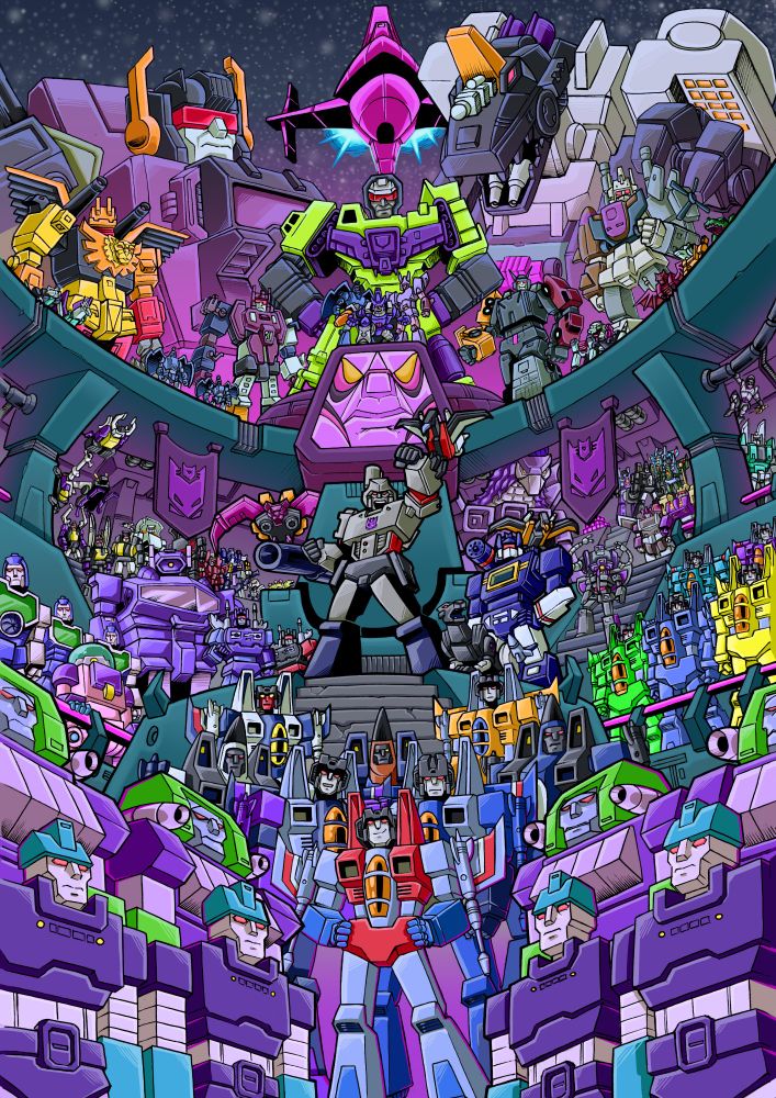 Artwork by me of every G1 cartoon deceptcon.
