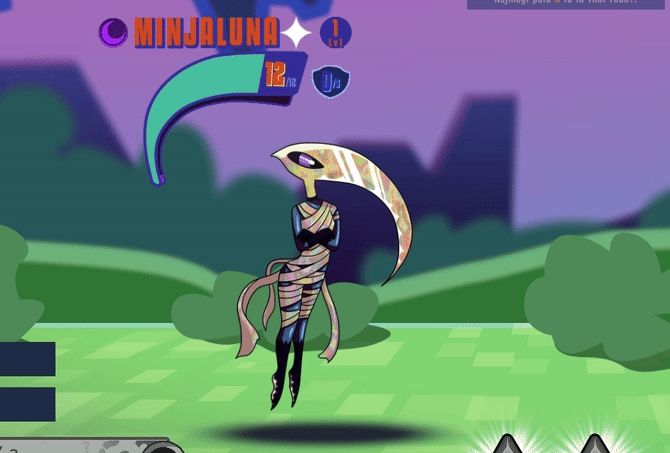 Elusive Minjaluna with a golden scythe-head and iridescent effect