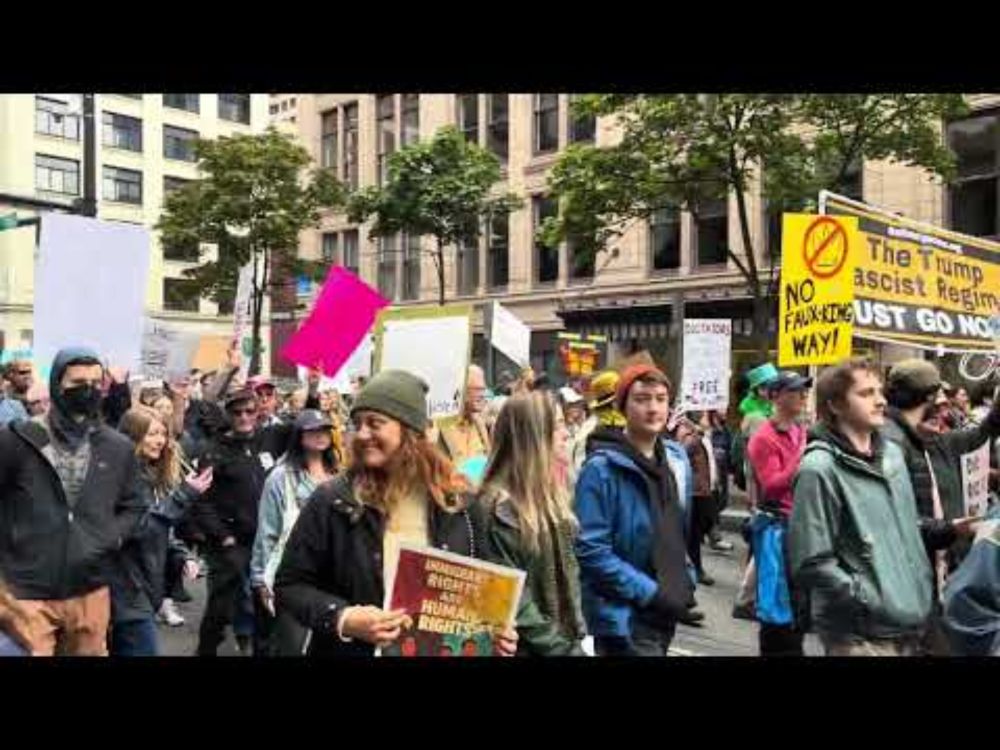 At the Seattle No Kings march, 18 October 2025