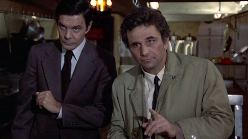 Peter Falk as Columbo in the season seven episode "Murder Under Glass"
