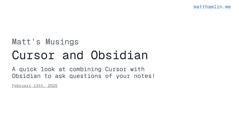 Cursor and Obsidian