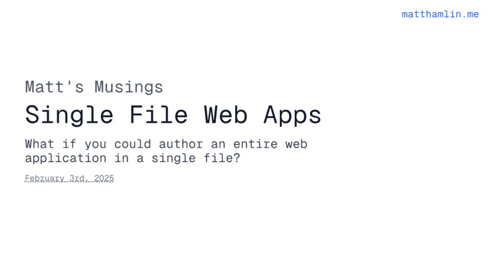 Single File Web Apps