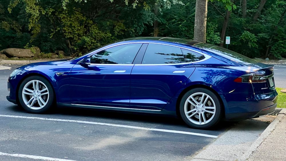 A blue 2015 Tesla Model S70D turns 10 years old today.