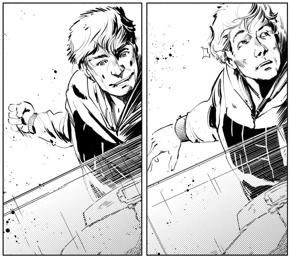 The comic book character Nock, almost punching his hand through a jewelry display case. 