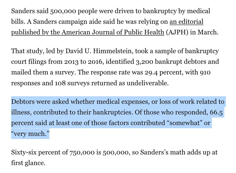 Debtors were asked whether medical expenses, or loss of work related to illness, contributed to their bankruptcies. Of those who responded, 66.5 percent said at least one of those factors contributed “somewhat” or “very much.”