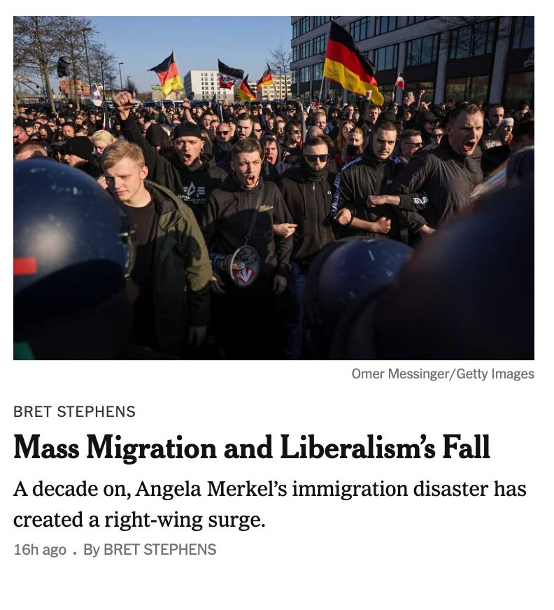 Mass Migration and Liberalism’s Fall by bret stephens