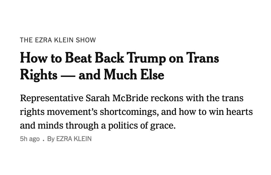 The Ezra Klein Show: How to Beat Back Trump on Trans Rights — and Much Else