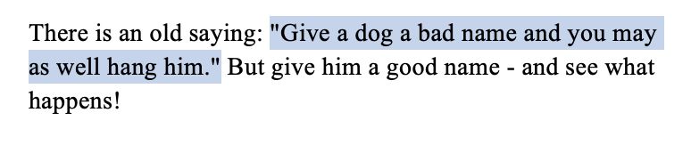 There is an old saying: 