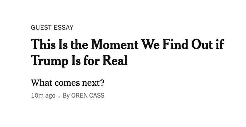 This Is the Moment We Find Out if Trump Is for Real 