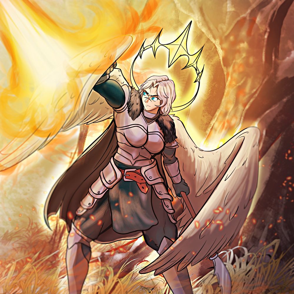 Artfight attack for Azrael - belonging to Qrawling_