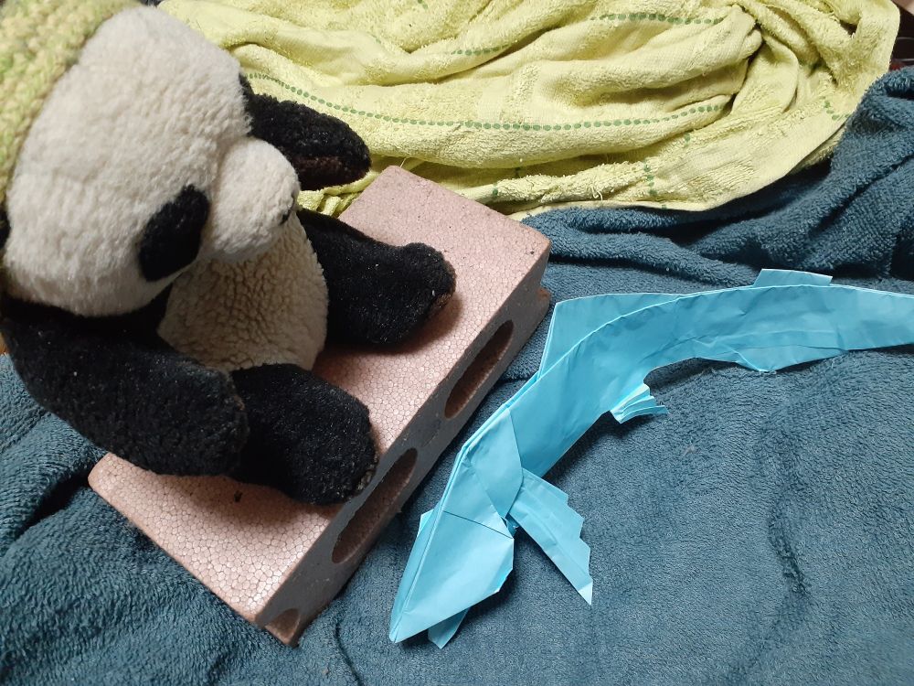 ムーン●大きなパンダのぬいぐるみ。おとこのこ。ビールが大好き