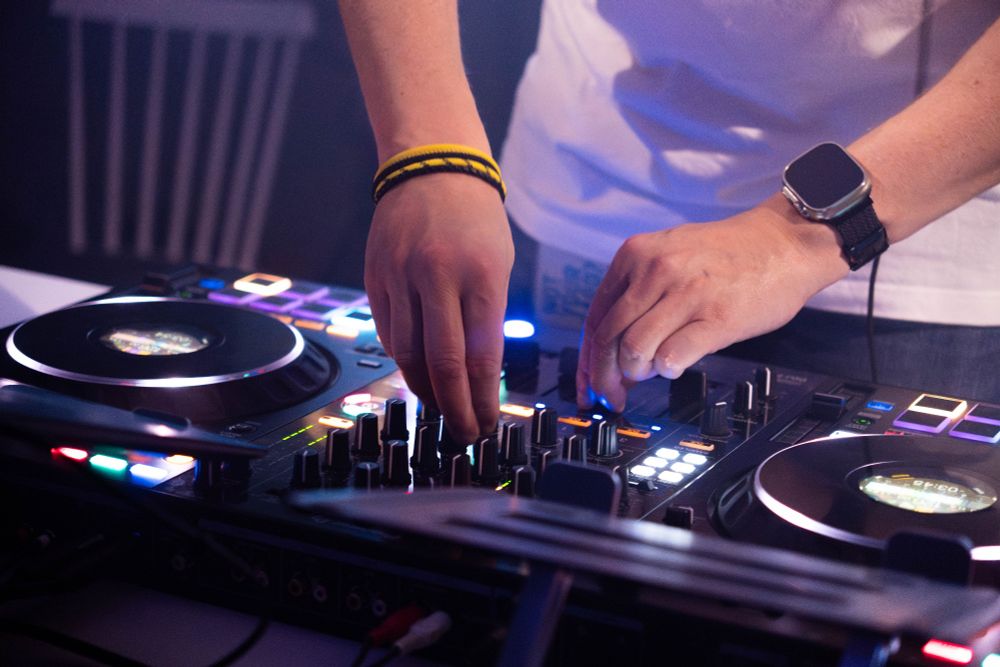 A photo of somebody using a dj set