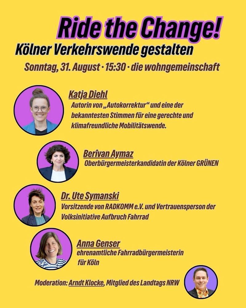Sharepic mit den 4 Diskutantinnen und dem Moderator Arndt Klocke