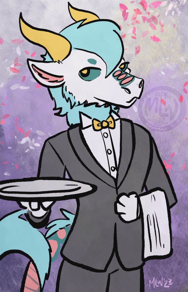 Church the dragon as a handsome butler.