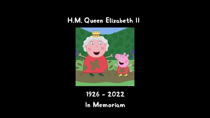 Peppa pig Queen Elizabeth memorial