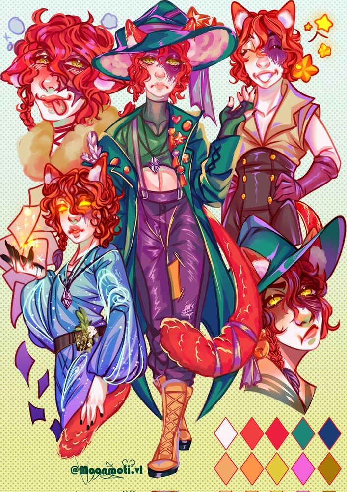 Sinclair, femboy, cat, witch. In a relationship with Cadmus