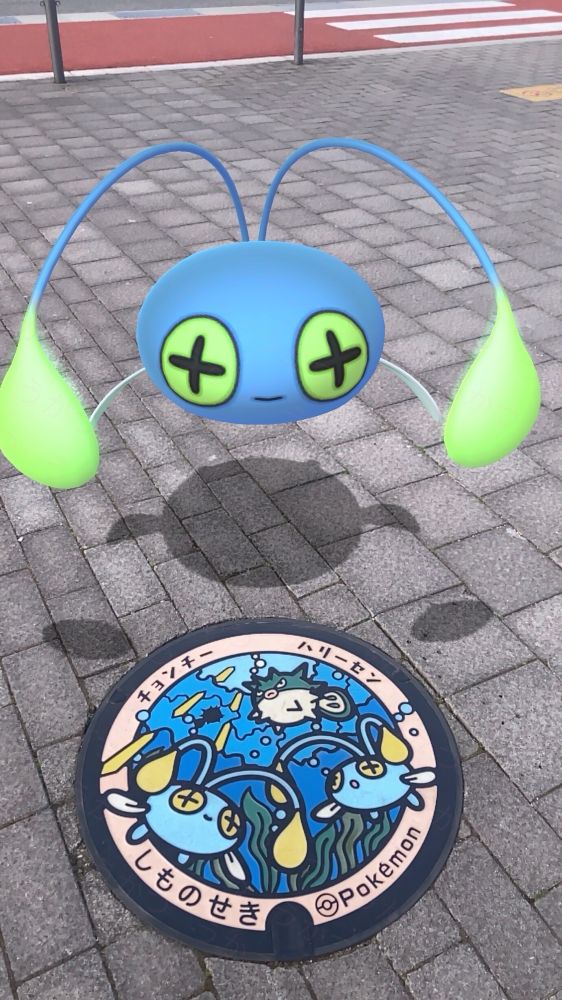 下関、海響館前のポケモンマンホール。
ポケモンGOで撮影