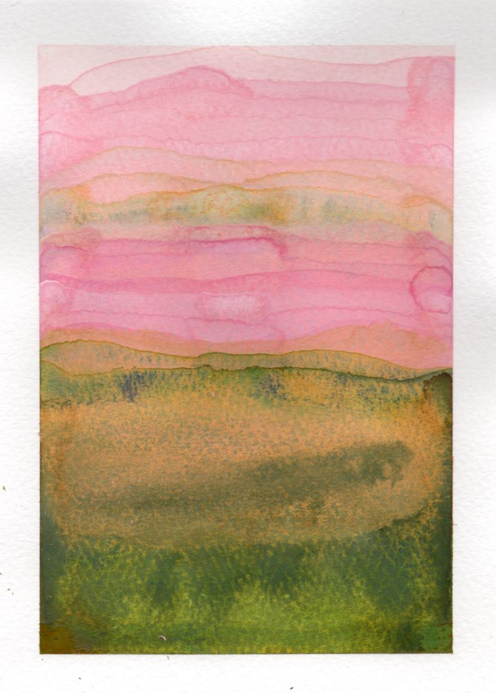 pink and green abstract watercolor