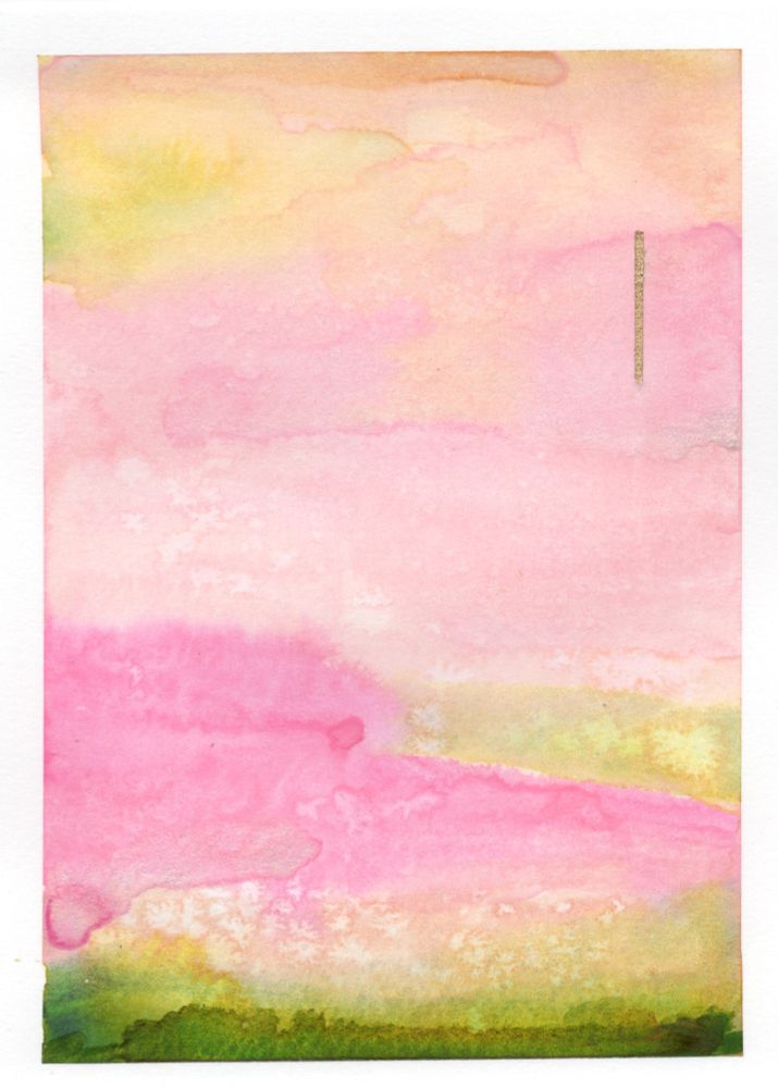 pink/green/gold abstract watercolor