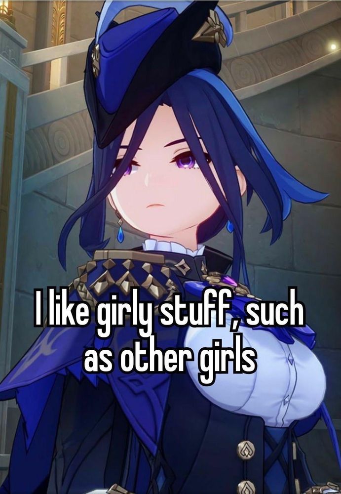 Text saying “I like girly stuff, such as other girls”.