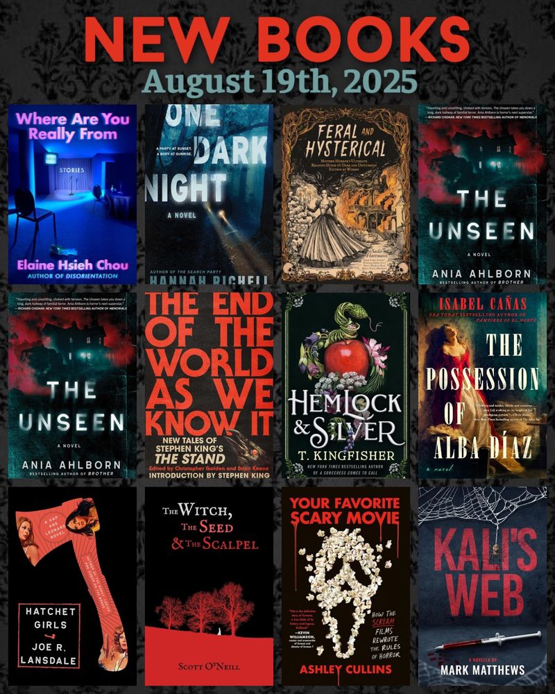Where are You Really From One Dark Night Feral & Hysterical The Unseen The End of The World As We Know It Hemlock & Silver The Possession of Alba Díaz Hatchet Girls The Witch, the Seed, and the Scalpel Your Favorite Scary Movie Kali's Web