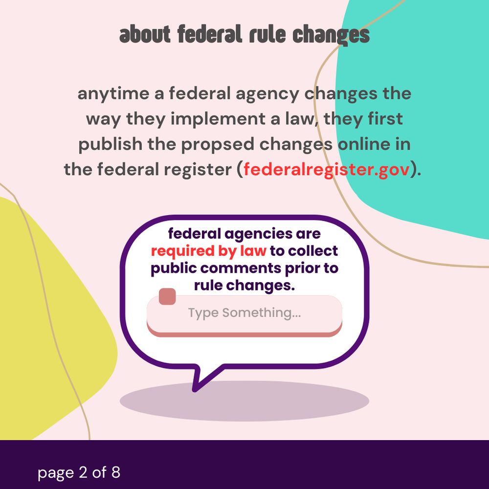 About federal rule changes. Anytime a federal agency changes the way they implement a law, they first public the proposed changes online in the federal register (federalregister.gov). Federal agencies are required by law to collect public comments prior to rule changes.