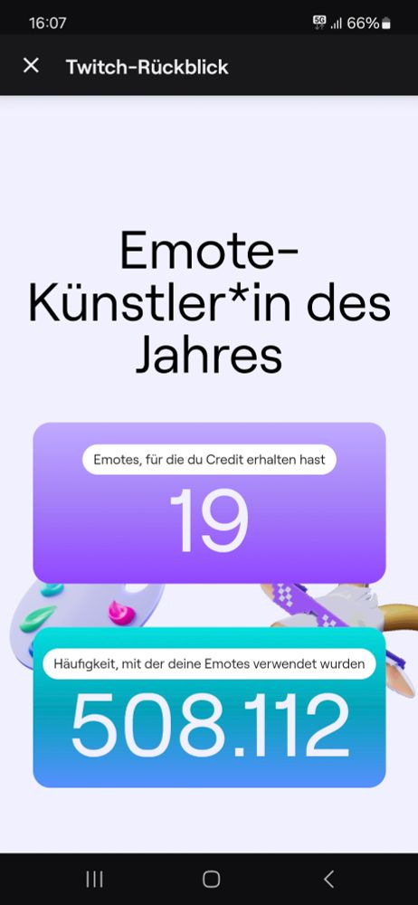 Twitch recap showing credited emote usage is half a Milion