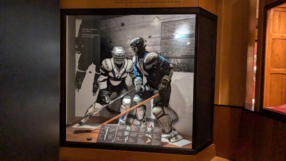 A display of HOCKEY GEAR on mannequins