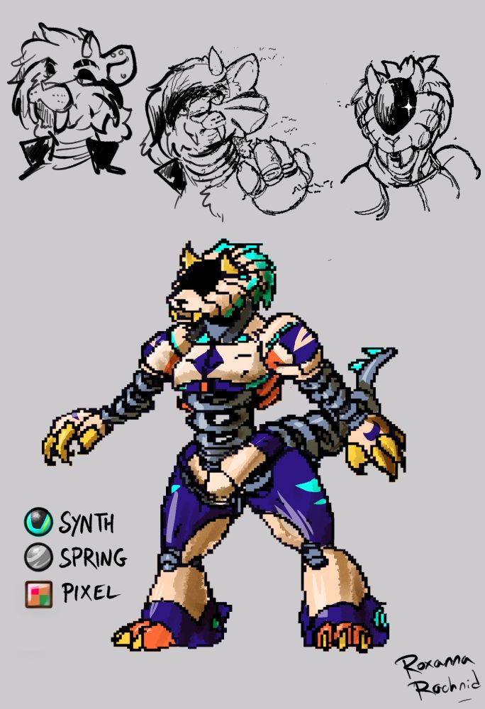 Varra turning into a Synth / Spring / Pixel creature after eating candy