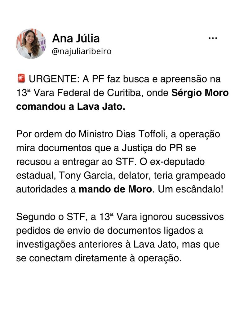 PF fez busca e apreensão na 13a vara de Curitiba 