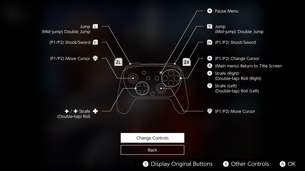 default controls for sin & punishment on switch online, both sticks are mapped to the left stick and you can strafe with either the dpad or face buttons