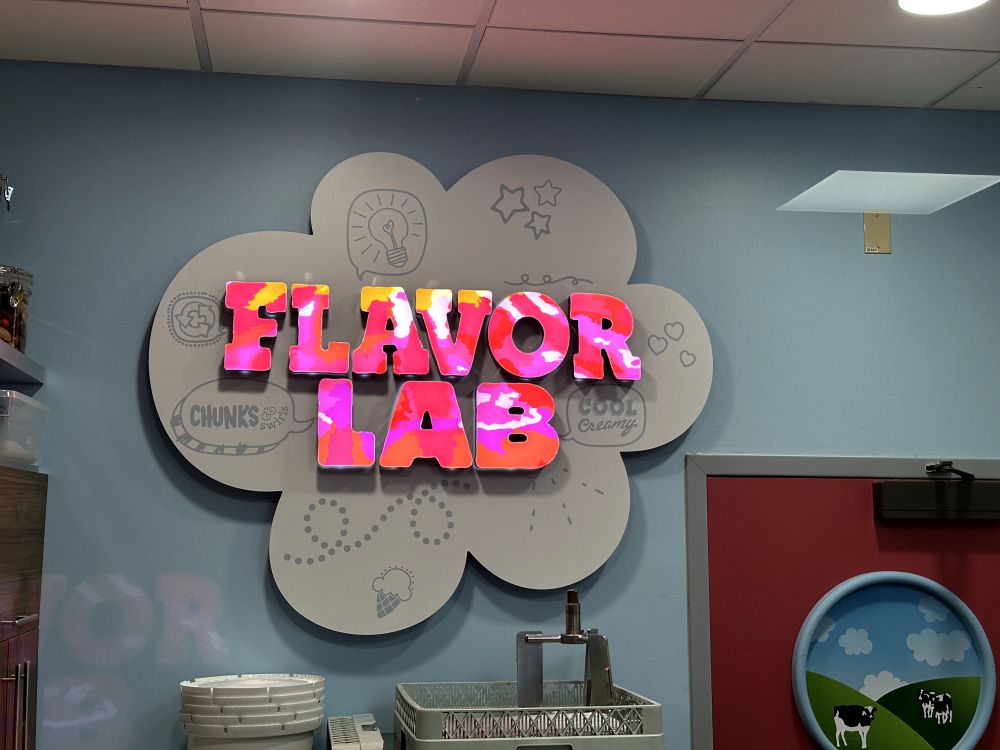 Ben and Jerry’s Flavor Lab sign